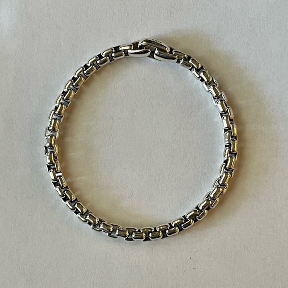 David Yurman Silver Box Chain Bracelet 5mm Wide